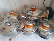 Zestaw garnków Elitte Cook stal nierdzewna indukcja niepełny nowy /używany