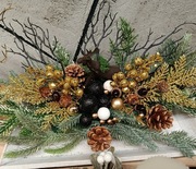 Wianek świąteczny złoty 30cm
