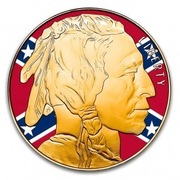 2023 USA Wojna Secesyjna - Srebrny Buffalo 1oz Ag999 moneta pozłacana