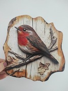 Cienka drewniana dekoracja ścienna ptak ptaszek
