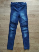 JEANSOWE TREGGINSY NIEBIESKIE DŁUGIE SPODNIE ROZMIAR 134