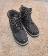 Buty chłopięce Kornecki grafitowe, ocieplane w kratkę, rozmiar 36