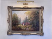 Sprzedam obraz na płótnie Karl Mohr wyjazd na polowanie  ok 1950 rok