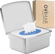 OvIMar Taksensand Srebrny | Pojemnik na chusteczki wilgotne ze stali