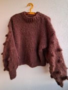 Puszysty sweter z Alpaki i Merino.Handmade. 