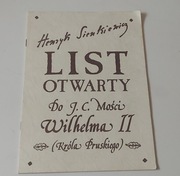 Henryk Sienkiewicz List otwarty do J. C. Mości Wilhelma II króla pruskiego