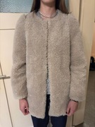 kurtka płaszczyk futerko typu baranek beżowa Mango roz 38 M +prezent