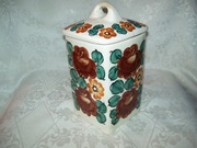 CERAMICZNY POJEMNIK Z PRZYKRYWKĄ Z PRL-u - WŁOCŁAWEK