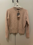 Massimo Dutti nowy beżowy sweter minimalizm wełna kaszmir
