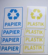 Nowe naklejki na kosze 4szt Plastik, 4szt Papier