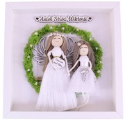 Pamiątka Pierwszej Komunii Świętej Ramka 3D Anioł Stróż Rękodzieło Prezent