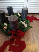 Wieniec adwentowy na podkładzie z jodły nobillis