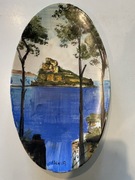 Ceramiczny , ręcznie malowany talerz z Włoch