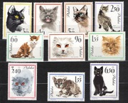 1327-1336,Koty,seria 10 znaczków