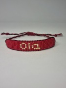 Bransoletka tkana z koralików regulowana imię napis kolory