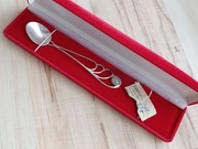 ŁYŻECZKA Z KAMIENIEM DO KAWY FILIŻANKI SREBRO PRÓBA 3 KRAKÓW