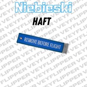 Niebieski haft Remove Before Flight
