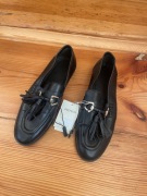 Reserved premium nowe skórzane loafersy mokasyny czarne skóra klasyka