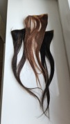 Włosy naturalne doczepy clip in 3 pasma 2 kolory: kasztanowy i ciemny brąz