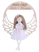 Zawieszka Dzień Babci i Dziadka Anioł Stróż Rękodzieło Makrama Prezent