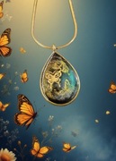 Golden Butterfly. Dwustronny, artystyczny naszyjnik z kolekcji Motyle 