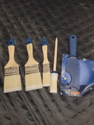 Zestaw malarski - 4 szt pędzli + urządzenie do czyszczenia pędzli