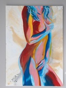 Obraz ręcznie malowany akt kobiecy 60x80 cm