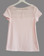 Damska bluzka z krótkim rękawem różowa dekoltem okrągłym GDM 36/S