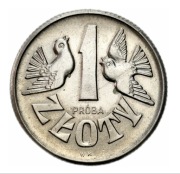 PRL 1 złoty 1958 PRÓBA- RZADKIE I PIĘKNE!