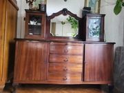 Antyczny kredens z lustrem - styl art déco - drewno - unikat