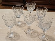 5 pieknych krysztalowych kieliszkow do wina. PRL