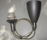 Zwis E27 ze zwijaczem na lince max. 118 cm srebrny do klosza lub abażura