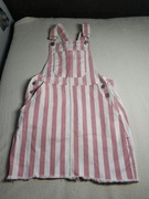 Sukienka ogrodniczka jeansowa w paski House Collection r. XS (dziecięca)