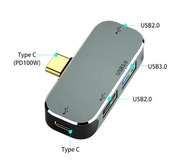 USB C hub rozdzielacz stacja dokująca 3 x USB A, 1 x USB C