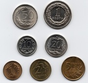 Zestaw obiegowych monet z roku 1990 stan menniczy !!!