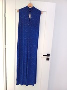 długa maksi maxi kobaltowa chabrowa suknia sukienka niebieska 38M 40L