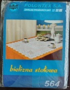 Obrus ażurowy biały, 80x140 cm. Nowy