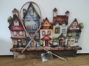 Nowy wieszak na klucze lub inne drobiazgi miasteczko kamienice