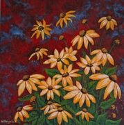 Obraz akrylowy  "W czerwieni" A .Witkowska 40x40 cm oryginał