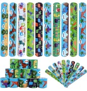 BRANSOLETKA ZATRZASKOWA DLA DZIECI DINOZAURY 50 SZT 