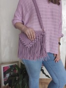 Torebka damska listonoszka różowa/lila róż 