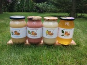 Miód Lipowy Wielokwiatowy Rzepakowy Malinowy Zestaw z Polskiej Pasieki 