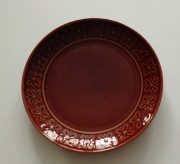 Vintage ZPS Pruszków talerz obiadowy płaski brązowe kokardki