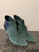 Skórzane zielone botki Kiomi 40