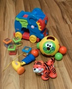 Fisher price słonik, kula, tygrysek i młotek