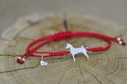 Basenji - bransoletka z psem, srebro 925
