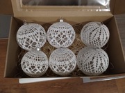 Zestaw szydełkowych bombek choinkowych 