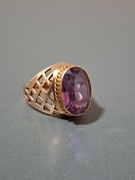 Pierścionek vintage ZSRR złoto 583 ażur aleksandryt Piękny