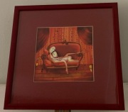 "Czerwona sofa" - obraz na płótnie