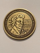 Fryderyk Chopin. Średnica 38 mm. Mosiądz patyna. Gyges